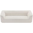 Bowery Hill Contemporary Deep Channel Tufted Rich Cream Boucle Fabric Sofa
