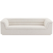 Bowery Hill Contemporary Deep Channel Tufted Rich Cream Boucle Fabric Sofa