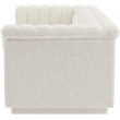 Bowery Hill Contemporary Deep Channel Tufted Rich Cream Boucle Fabric Sofa