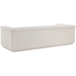 Bowery Hill Contemporary Deep Channel Tufted Rich Cream Boucle Fabric Sofa
