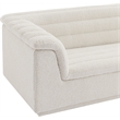 Bowery Hill Contemporary Deep Channel Tufted Rich Cream Boucle Fabric Sofa