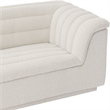 Bowery Hill Contemporary Deep Channel Tufted Rich Cream Boucle Fabric Sofa