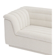 Bowery Hill Contemporary Deep Channel Tufted Rich Cream Boucle Fabric Sofa