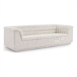 Bowery Hill Contemporary Deep Channel Tufted Rich Cream Boucle Fabric Sofa