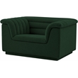Bowery Hill Contemporary Deep Channel Tufted Rich Green Boucle Fabric Chair