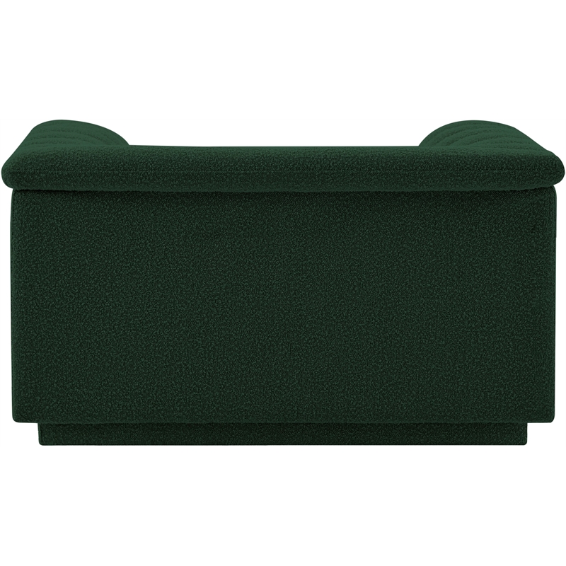 Bowery Hill Contemporary Deep Channel Tufted Rich Green Boucle Fabric Chair
