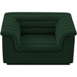 Bowery Hill Contemporary Deep Channel Tufted Rich Green Boucle Fabric Chair