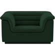 Bowery Hill Contemporary Deep Channel Tufted Rich Green Boucle Fabric Chair