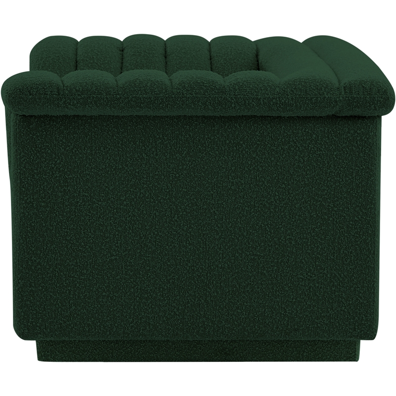 Bowery Hill Contemporary Deep Channel Tufted Rich Green Boucle Fabric Chair
