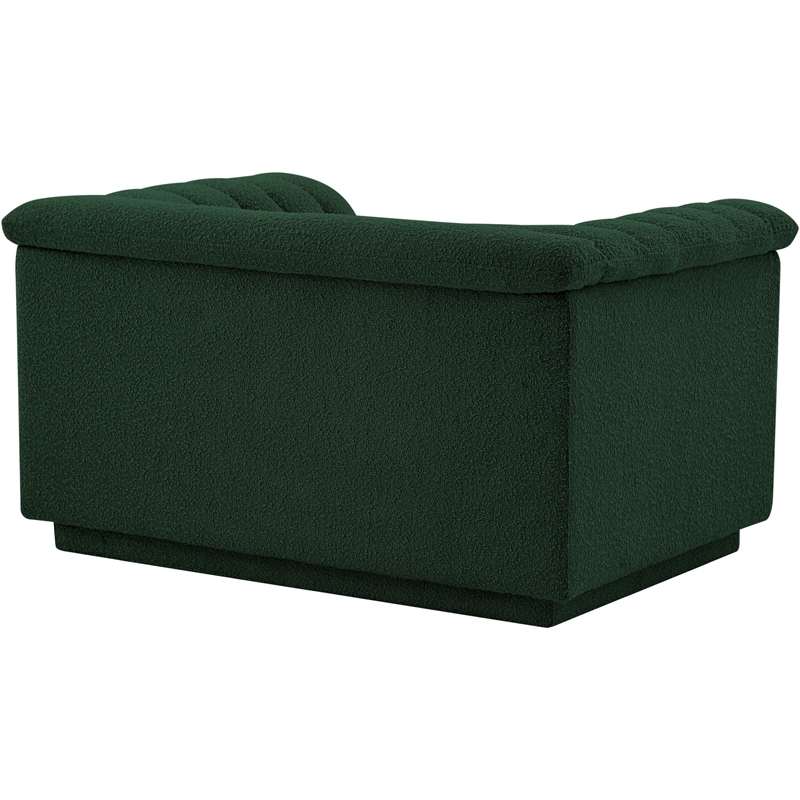 Bowery Hill Contemporary Deep Channel Tufted Rich Green Boucle Fabric Chair