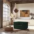 Bowery Hill Contemporary Deep Channel Tufted Rich Green Boucle Fabric Chair