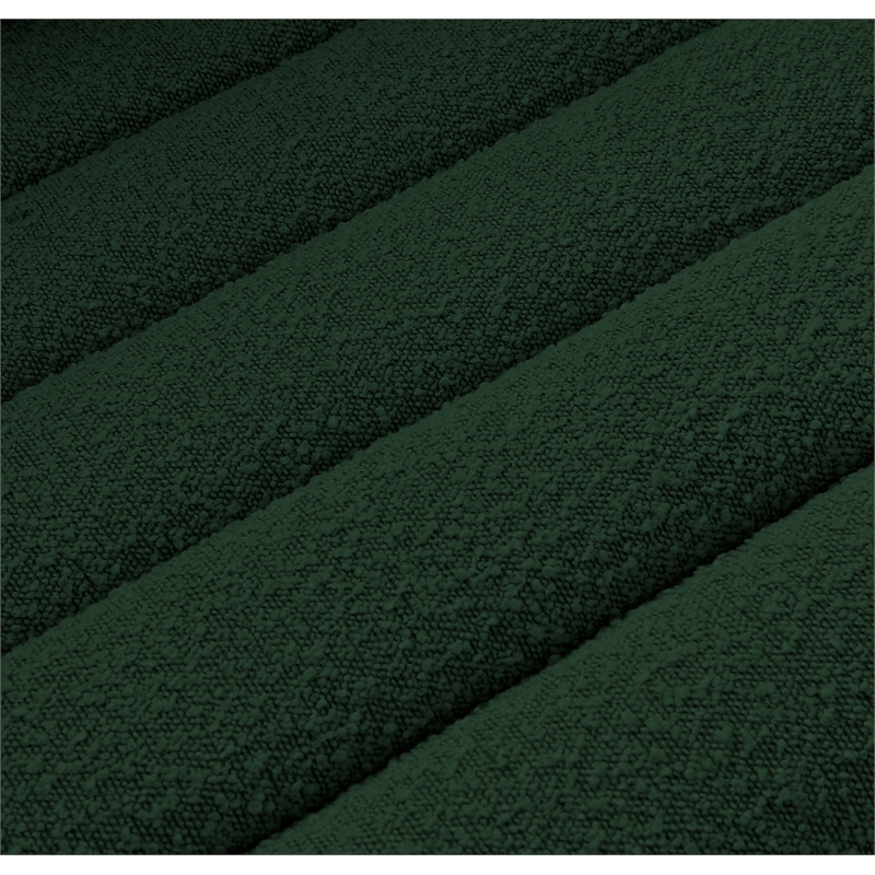 Bowery Hill Contemporary Deep Channel Tufted Rich Green Boucle Fabric Sofa