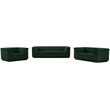 Bowery Hill Contemporary Deep Channel Tufted Rich Green Boucle Fabric Sofa