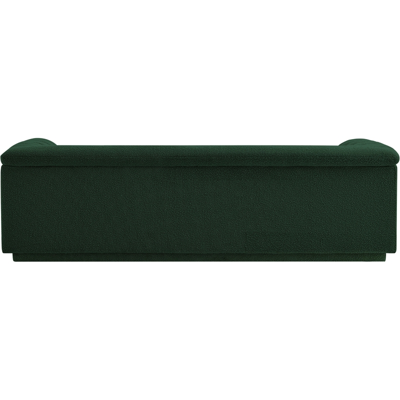 Bowery Hill Contemporary Deep Channel Tufted Rich Green Boucle Fabric Sofa