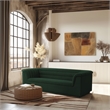 Bowery Hill Contemporary Deep Channel Tufted Rich Green Boucle Fabric Sofa