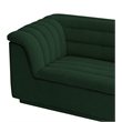 Bowery Hill Contemporary Deep Channel Tufted Rich Green Boucle Fabric Sofa
