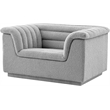 Bowery Hill Contemporary Deep Channel Tufted Rich Grey Boucle Fabric Chair