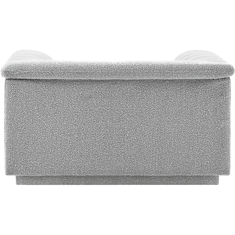 Bowery Hill Contemporary Deep Channel Tufted Rich Grey Boucle Fabric Chair