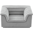 Bowery Hill Contemporary Deep Channel Tufted Rich Grey Boucle Fabric Chair