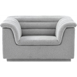 Bowery Hill Contemporary Deep Channel Tufted Rich Grey Boucle Fabric Chair
