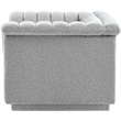 Bowery Hill Contemporary Deep Channel Tufted Rich Grey Boucle Fabric Chair