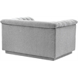 Bowery Hill Contemporary Deep Channel Tufted Rich Grey Boucle Fabric Chair