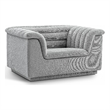 Bowery Hill Contemporary Deep Channel Tufted Rich Grey Boucle Fabric Chair