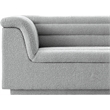 Bowery Hill Contemporary Deep Channel Tufted Rich Grey Boucle Fabric Sofa