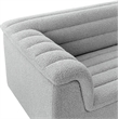 Bowery Hill Contemporary Deep Channel Tufted Rich Grey Boucle Fabric Sofa