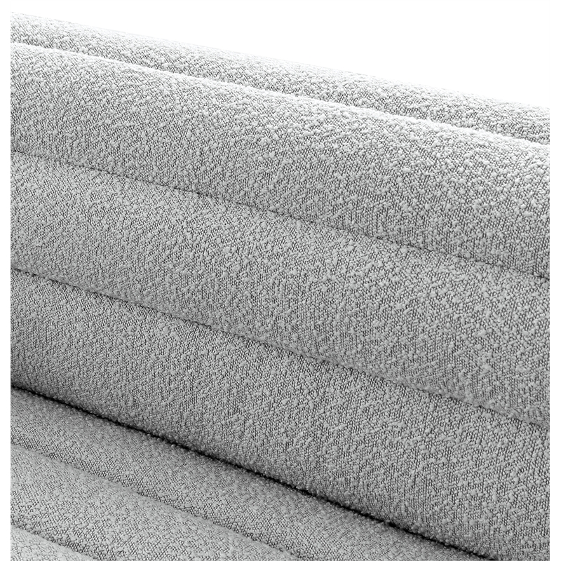 Bowery Hill Contemporary Deep Channel Tufted Rich Grey Boucle Fabric Sofa