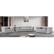 Bowery Hill Contemporary Deep Channel Tufted Rich Grey Boucle Fabric Sofa
