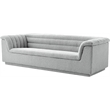 Bowery Hill Contemporary Deep Channel Tufted Rich Grey Boucle Fabric Sofa