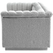 Bowery Hill Contemporary Deep Channel Tufted Rich Grey Boucle Fabric Sofa
