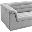 Bowery Hill Contemporary Deep Channel Tufted Rich Grey Boucle Fabric Sofa