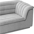 Bowery Hill Contemporary Deep Channel Tufted Rich Grey Boucle Fabric Sofa