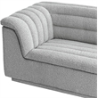 Bowery Hill Contemporary Deep Channel Tufted Rich Grey Boucle Fabric Sofa