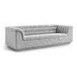 Bowery Hill Contemporary Deep Channel Tufted Rich Grey Boucle Fabric Sofa