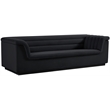 Bowery Hill Contemporary Deep Channel Tufted Soft Black Velvet Fabric Sofa