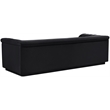 Bowery Hill Contemporary Deep Channel Tufted Soft Black Velvet Fabric Sofa
