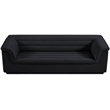 Bowery Hill Contemporary Deep Channel Tufted Soft Black Velvet Fabric Sofa