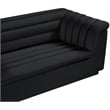 Bowery Hill Contemporary Deep Channel Tufted Soft Black Velvet Fabric Sofa