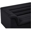 Bowery Hill Contemporary Deep Channel Tufted Soft Black Velvet Fabric Sofa