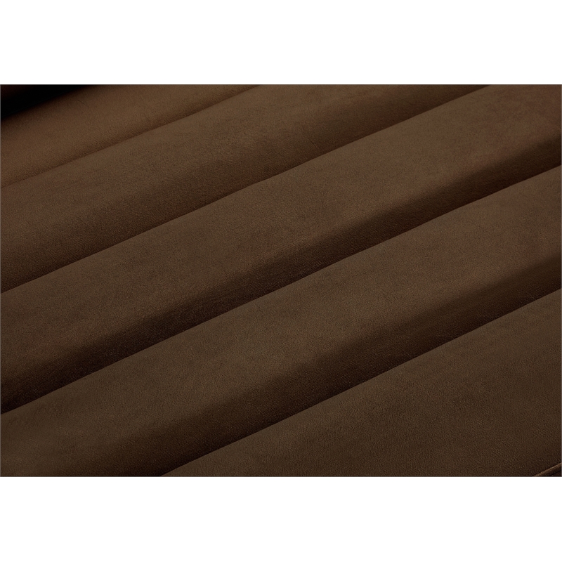 Bowery Hill Contemporary Deep Channel Tufted Soft Brown Velvet Fabric Chair