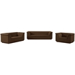 Bowery Hill Contemporary Deep Channel Tufted Soft Brown Velvet Fabric Chair
