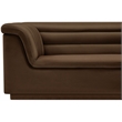 Bowery Hill Contemporary Deep Channel Tufted Soft Brown Velvet Fabric Sofa