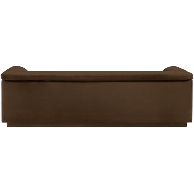 Bowery Hill Contemporary Deep Channel Tufted Soft Brown Velvet Fabric Sofa