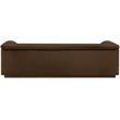 Bowery Hill Contemporary Deep Channel Tufted Soft Brown Velvet Fabric Sofa