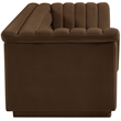 Bowery Hill Contemporary Deep Channel Tufted Soft Brown Velvet Fabric Sofa