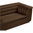 Bowery Hill Contemporary Deep Channel Tufted Soft Brown Velvet Fabric Sofa
