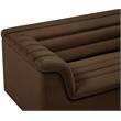 Bowery Hill Contemporary Deep Channel Tufted Soft Brown Velvet Fabric Sofa